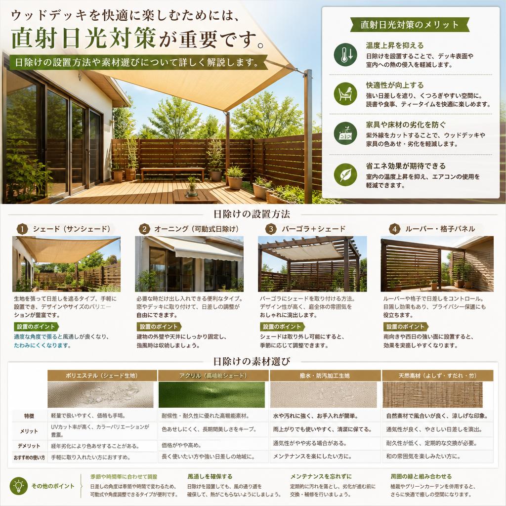 直射日光を避ける工夫