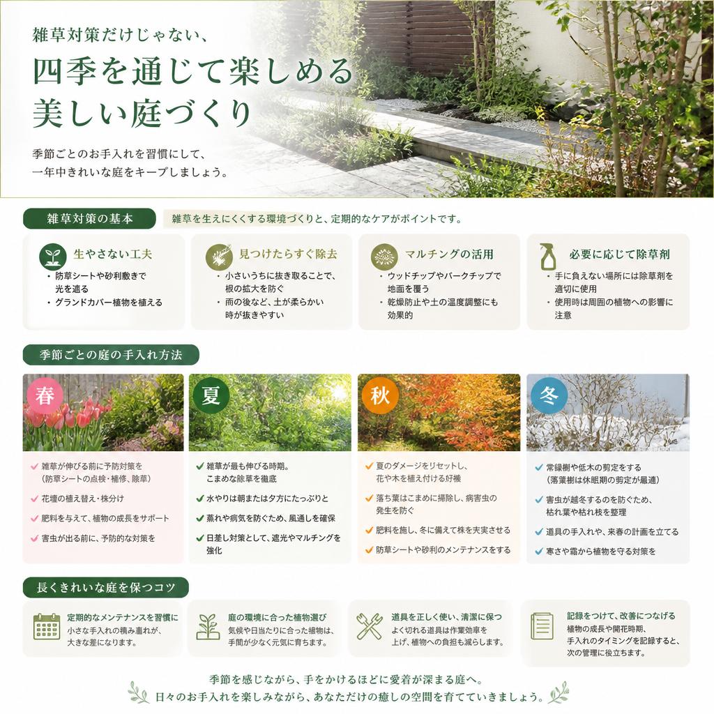 季節ごとの庭の手入れ方法