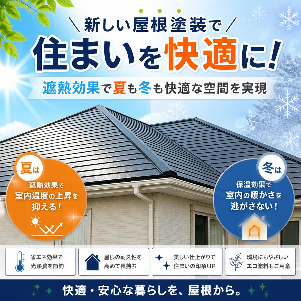 新しい屋根塗装で住まいを快適に！遮熱効果で夏も冬も快適な空間を実現