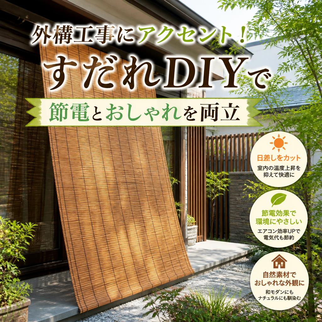 外構工事にアクセント！すだれDIYで節電とおしゃれを両立