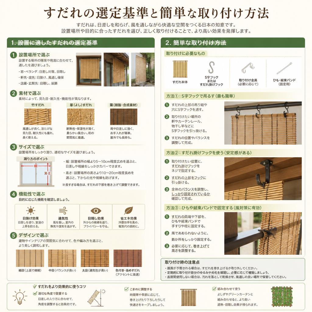 4. すだれの選び方と設置方法