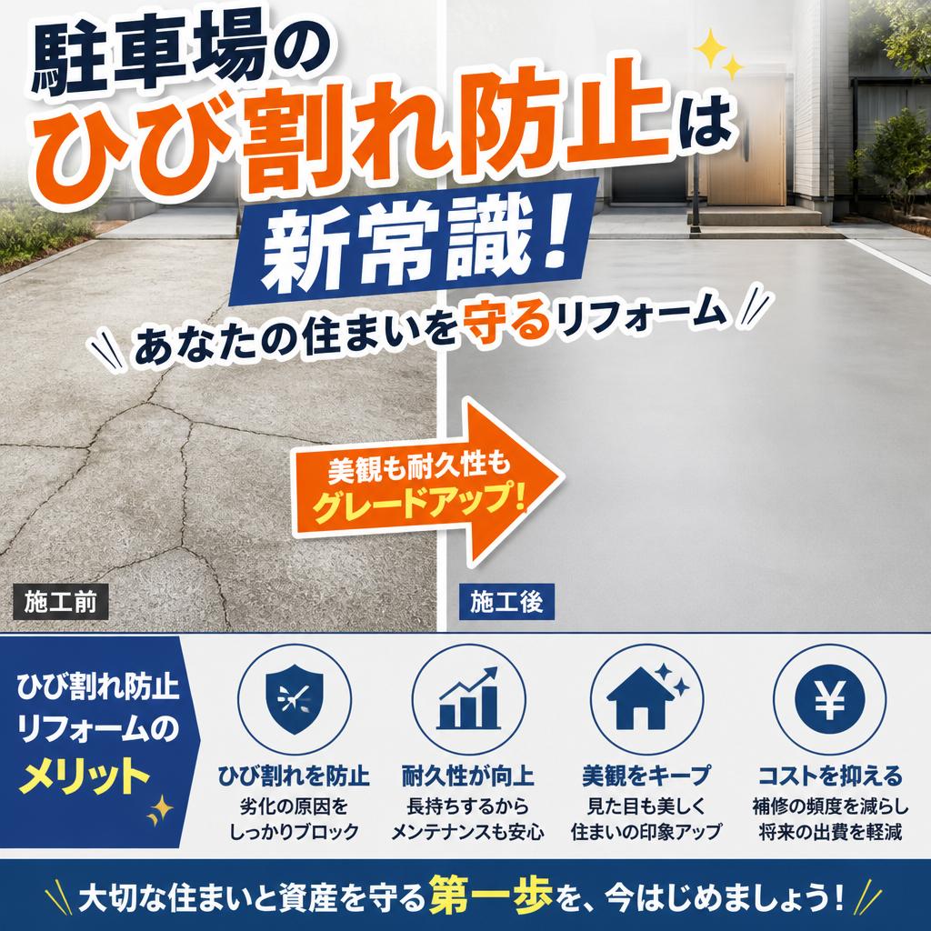 駐車場のひび割れ防止は新常識！あなたの住まいを守るリフォーム