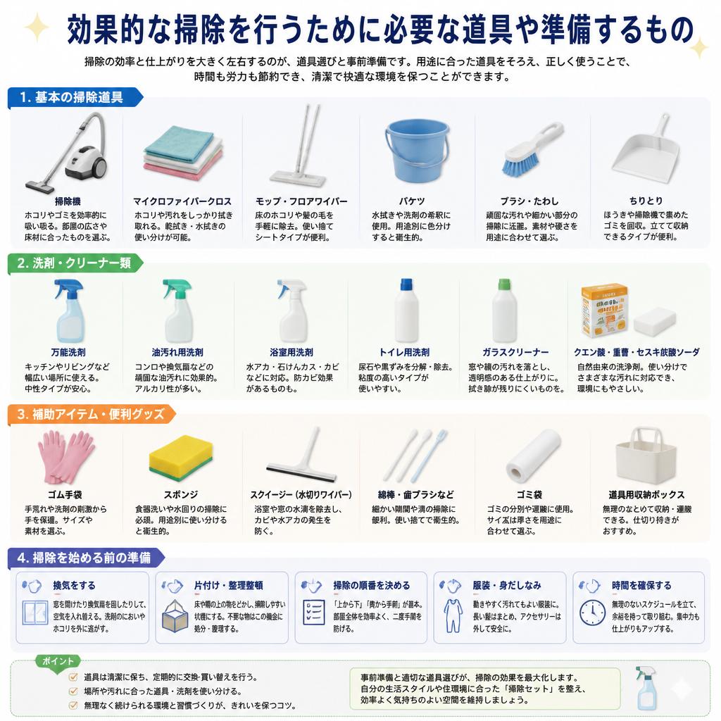 掃除に必要な準備と道具
