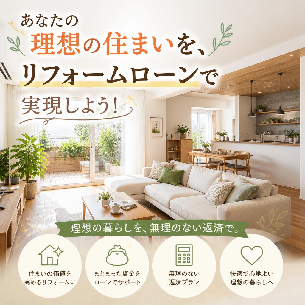 あなたの理想の住まいを、リフォームローンで実現しよう！