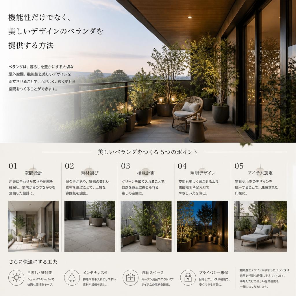 エクステリアデザインで魅せるベランダ