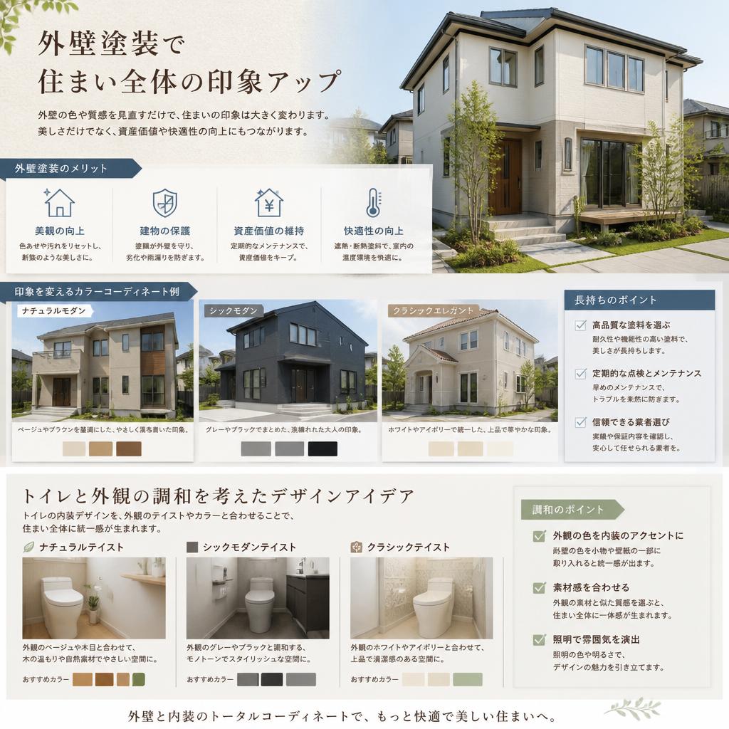 外壁塗装でトイレの印象をアップ！
